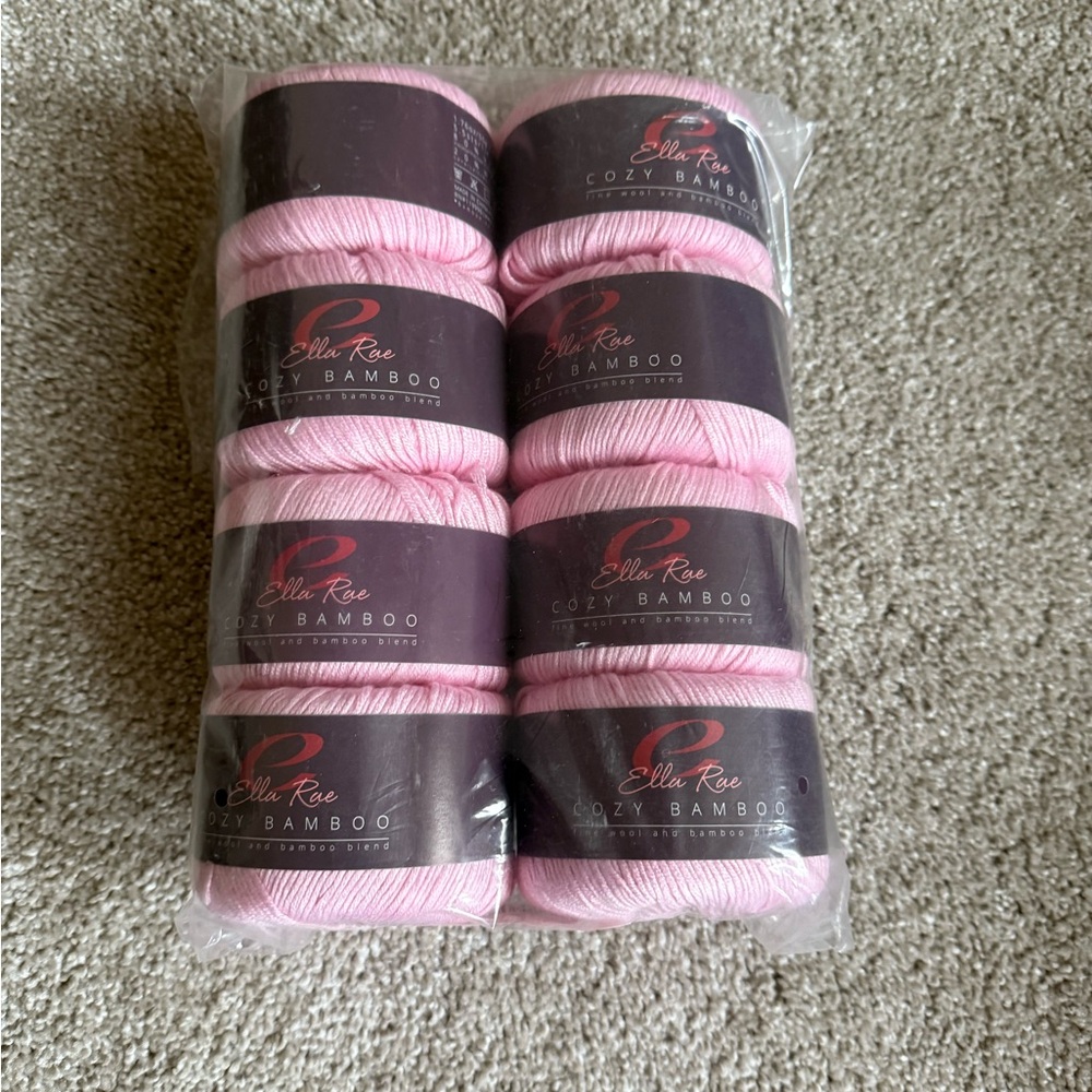 Ella Rae Cozy Bamboo Pink Yarn Set (8)